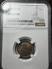 1920-D 1c NGC MS-63 RB Lincoln Wheat Cent