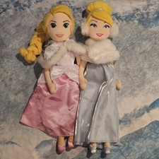Disney Store Cinderella Rapunzel Winter Plush Dolls 20" Princess Bundle Lot