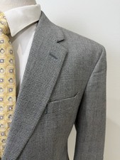 JOS A BANK Men  s Gray Glen Check Plaid Wool Suit Sz 43 R Pants 38 X 28