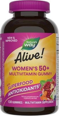 Nature's Way Alive! Women s 50+ Daily Gummy 130 Count (Pack of 1) 