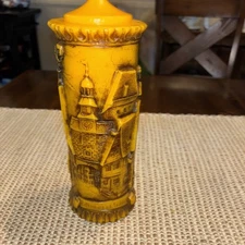 VTG Gunter German Gold hand-carved Removable Lid candle Rothenburg o.d. Tauber