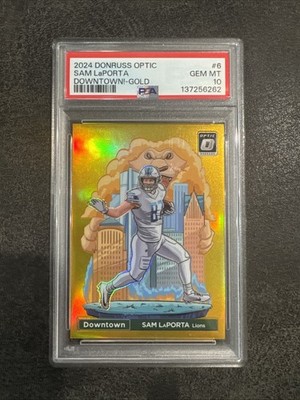 Sam Laporta Gold Donruss Optic Downtown 2024 /10 PSA 10