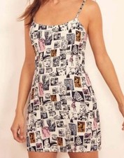 Reformation Comic Print Lindsay Mini Dress Womens 2 Sleeveless Pullover Grunge