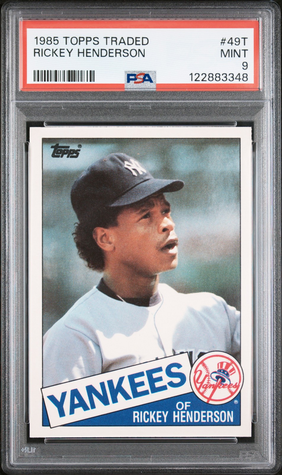 1985 TOPPS TRADED #49T RICKEY HENDERSON PSA 9