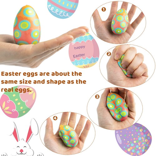 Easter Squishy Eggs Slow Rising Stress Ball Soft Fidget Squeeze Easter - Picture 5 of 5