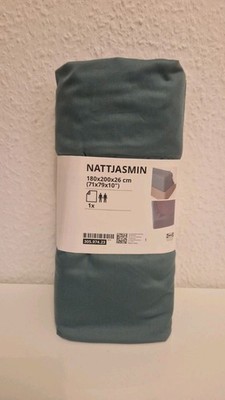 Ikea Spannbettlaken  Nattjasmin  180x200cm Blaugrün OVP .