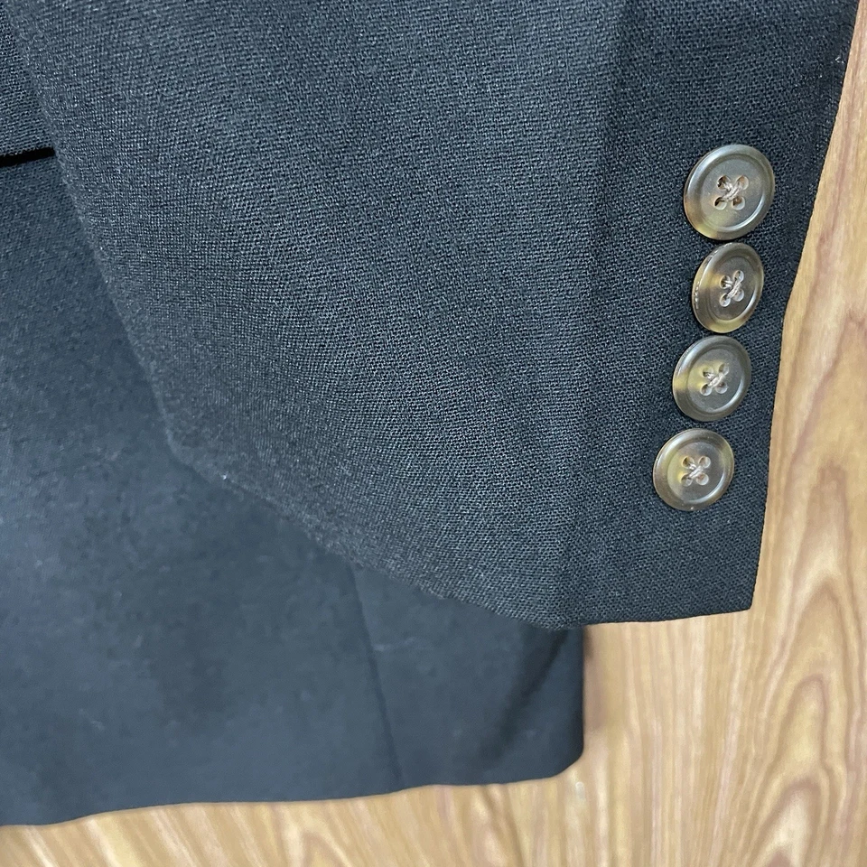 Chaqueta Blazer Hart Schaffner Marx Para Hombre 42L Negra Lana Doble Pecho Pico EE. UU. Foto 3 de 4