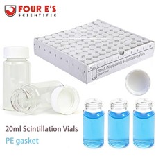 100/500/1000pcs 20ml Scintillation Vials Glass vial Sample vials w/cap PE gasket