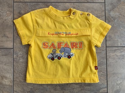Vintage Lego Wear Boys Toddler 12 Months Yellow Shirt Safari Elephant Car