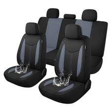 Waterproof Car Seat Cover Full Seats, Neoprene Seat Covers Full Set Black/Gray