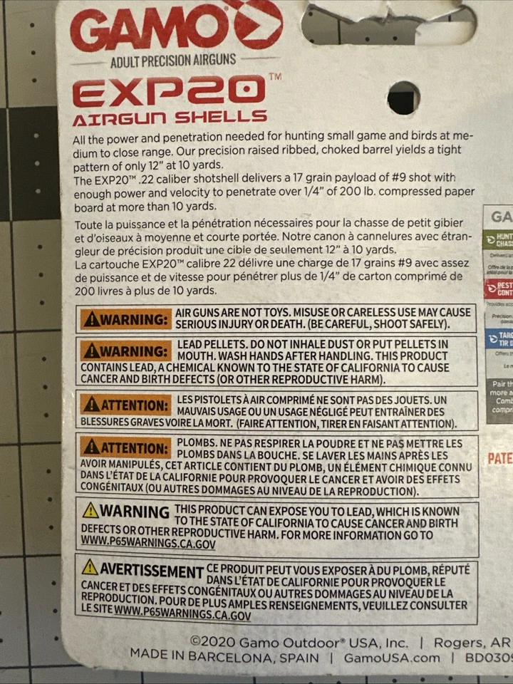 Munição Gamo 632300054 Viper & Shadow Express rifle de ar shot shell calibre .22 contagem 25 - Imagem 4 de 4