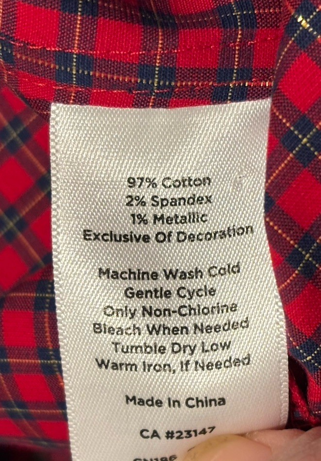 Talbots button down blouse Holiday Plaid Red Wome… - image 3