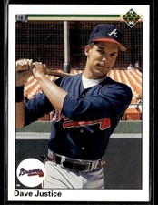 1990 Upper Deck #711 Dave Justice RC Rookie Braves Baseball Card 0403I. rookie card picture