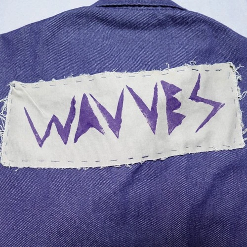 Le Laboureur Vest Mens XL Purple Denim DIY Wavves Punk Rock Patch Zip Front image 5