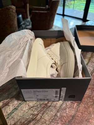 Ecco Soft 7 Walking Sneakers Shoes White Leather Womens Size EU 39 US 8 8.5