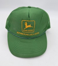 Vintage 80s John Deere Nothing Runs Like A Deere Trucker SnapBack Hat RARE