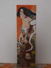 QUADRO ARREDAMENTO DIPINTO A MANO OLIO SU TELA 100x30 GIUDITTA I GUSTAV KLIMT