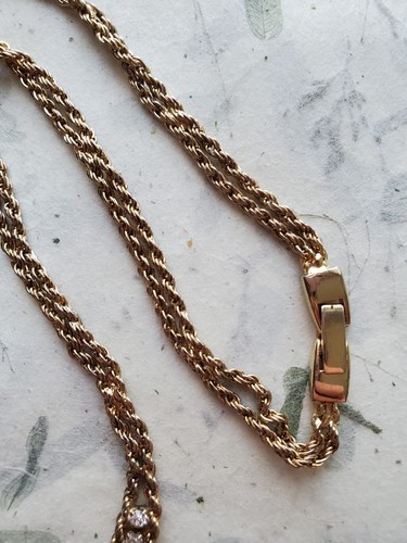 Vintage Nachlass Tennis Style Strass Halskette goldfarben Kette Strasssteine - Bild 4 von 14