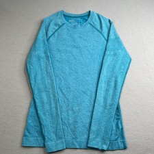 FIGS Seamless Salta Long Sleeve Underscrub Top Women XS Teal/Turquoise