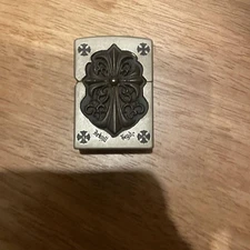 Zippo Lighter Custom Made Silver Finish Used Rare Item