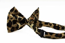 Boys Kids Quality Gold Leopard Print Patterned Bow Tie Wedding Pageboy Bowtie