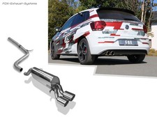  Edelstahl Racing-Auspuffanlage ab Kat VW Polo 6 GTI Typ AW 2x90mm