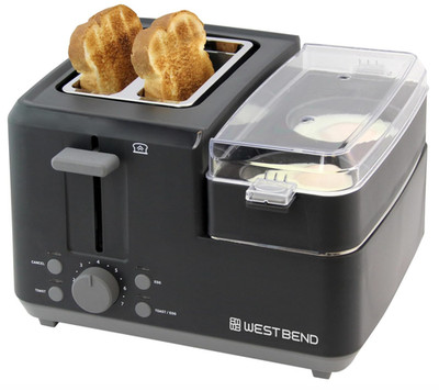 2-Slice Egg Muffin Toaster Breakfast Station Poach Steam Eggs Toast Bagels New