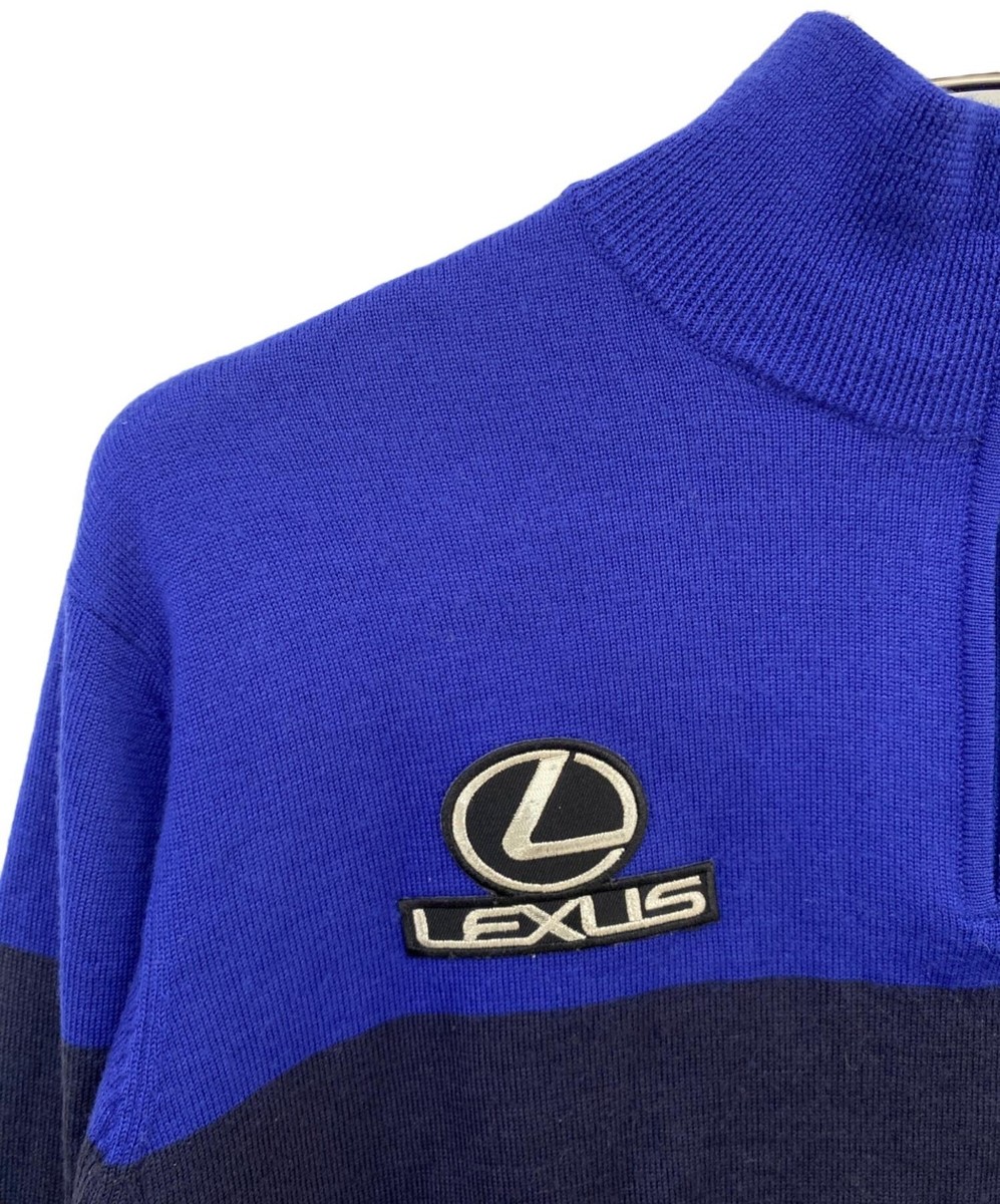 Srixon LEXUS　ストライプポロシャツ　青 SRIXON スリクソン ゴルフ ポロシャツ ブルー ネイビー 新品