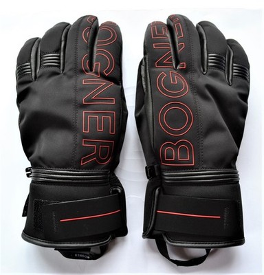 BOGNER BEN HERREN SKI HANDSCHUHE SCHWARZ 55% LEDER GLOVES UVP 220   Gr 8 M NEU