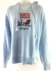 Life is Good Sweater Women's XL  Hoodie Patriotic American USA Flag Embroidered