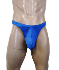 Men's Thong Size Medium More Room in Front Big Pouch Royal Blue Made in USA