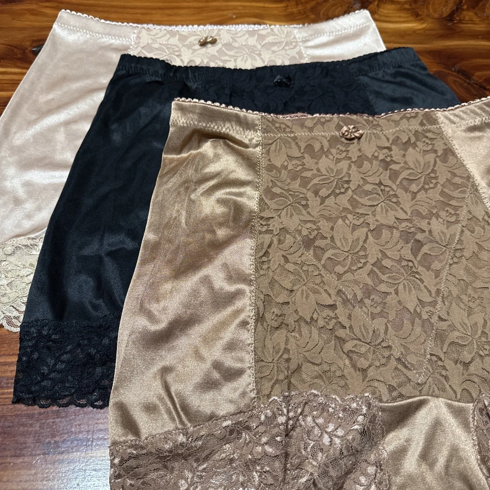 Paquete de 3 pantalones cortos bragas de encaje de cintura alta para mujer 1X Foto 2 de 4