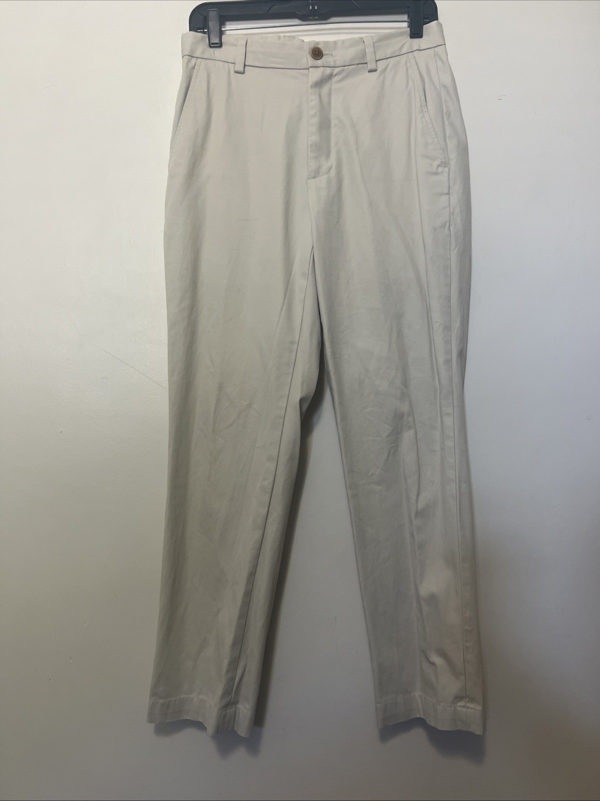 Brooks Brothers Clark Dress Pants Men's W30/L30 Cream 97% Cotton Flawed