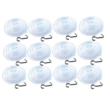 SUCTION CUP HOOKS HANGER 12x Blanket Clear For Hanging Coat Home Storage
