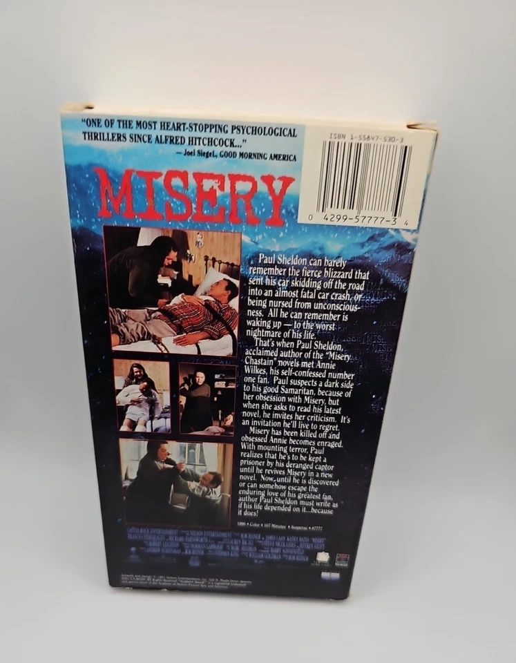 Misery VHS Stephen King Horror 1991 Foto 2 de 4
