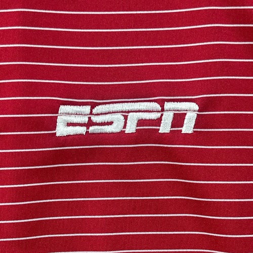 Nike Golf Polo Shirt Mens XL Red Striped Dri Fit ESPN Varsity Tour Performance - Picture 3 of 12