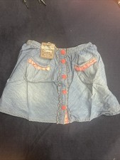 Matilda Jane Girl's Natalie Friends Forever Denim Jean Skirt with Pockets Size 8
