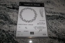 Stampin Up "Tidings All Around" 9 pc. Rubber Stamp 150465  Pre-owned