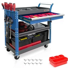 Heavy Duty 3 Tier Rolling Tool Cart,440LBS Mechanic Tool Cart with Drawers,Ut...