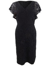 Lauren Ralph Lauren Women's Scalloped Floral Lace Dress (0, Black) 884094116300