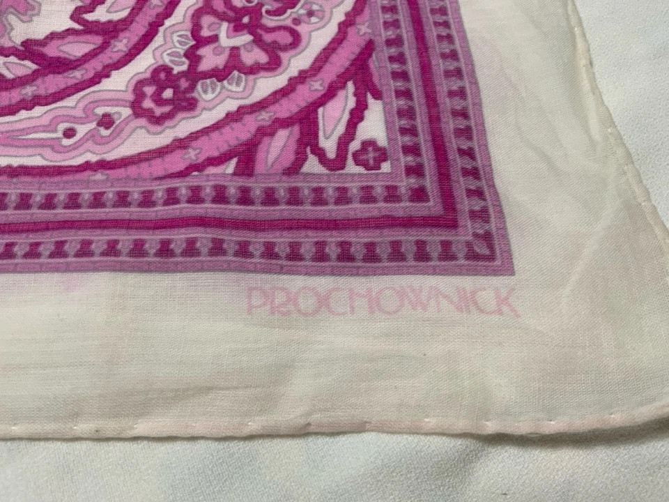 PROCHOWNICK белый и розовый пейсли хлопок напечатано карман квадратный 16 «PEC - Изображение 3 из 4