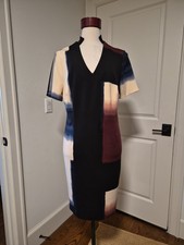 R M By RM Richards V-neck Stand Up Collar Stretch Dress Sz 16W