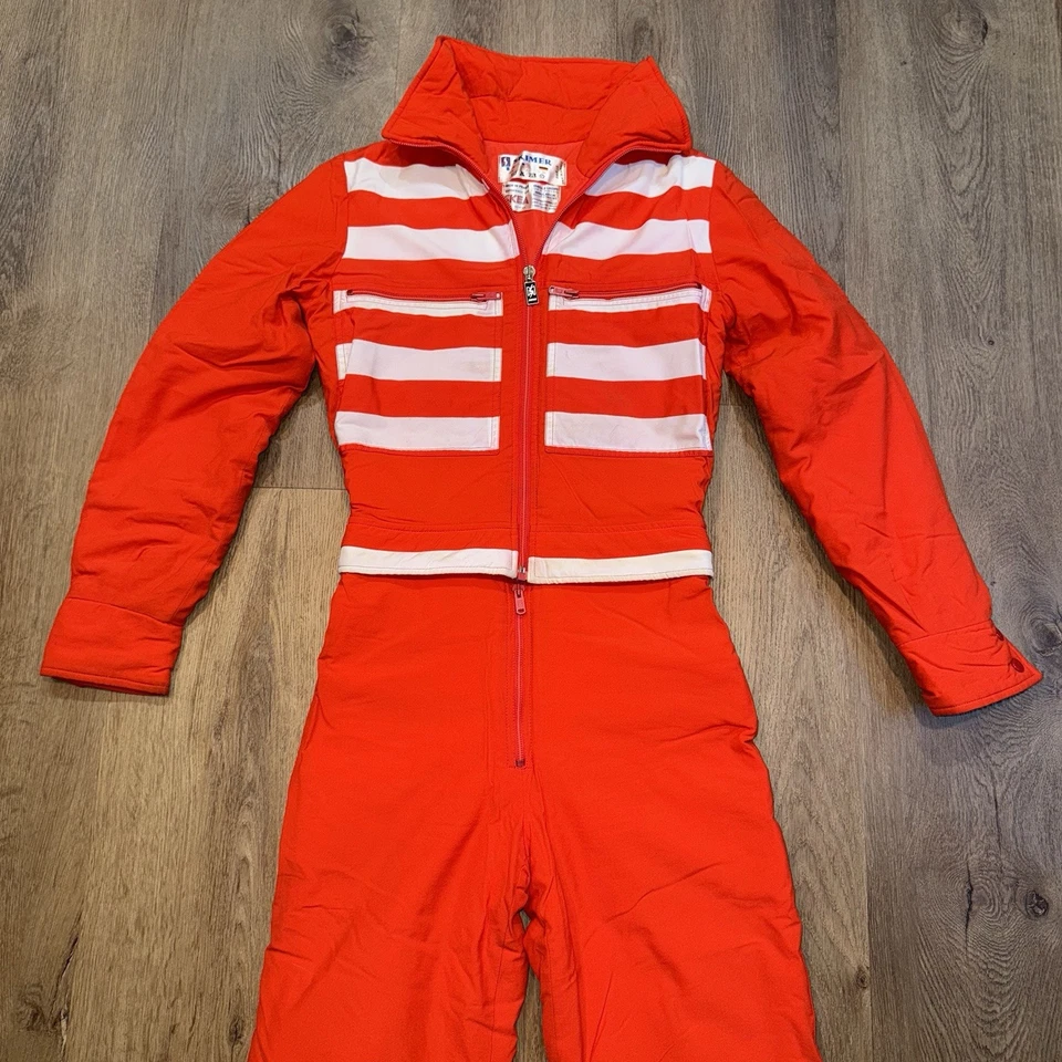 De Colección Años 60 70 Skea Traje de Esquí Para Mujer 4 Una Pieza Traje de Nieve Nieve Babero Chaqueta Abrigo Mod Foto 4 de 4