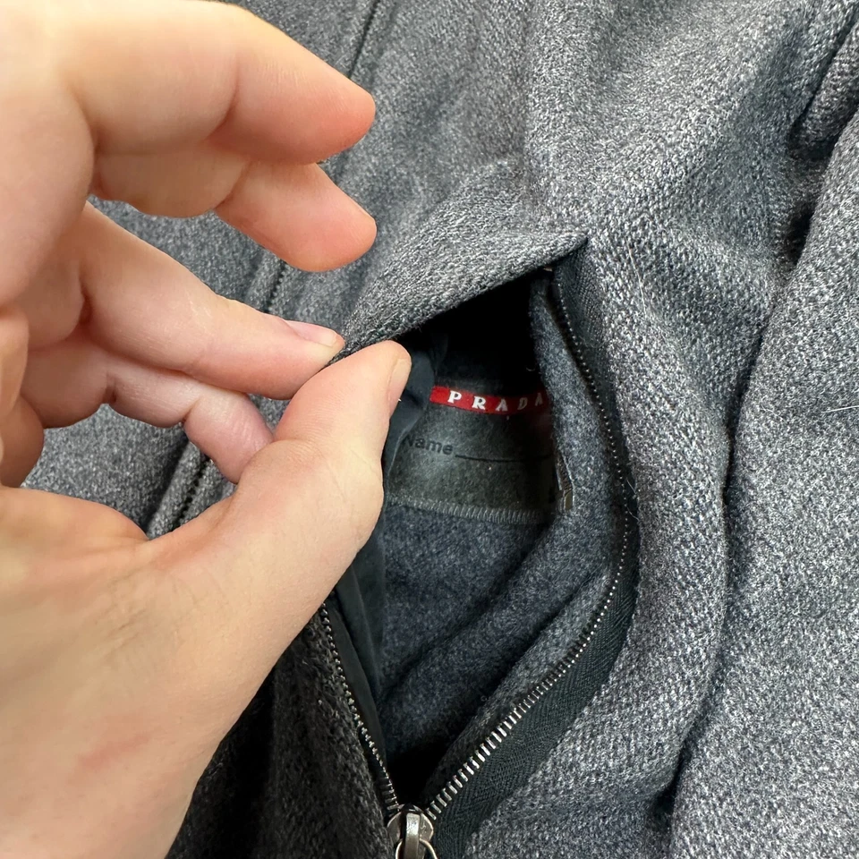 Chaqueta Prada ART SCG05 MAT 9R8 Lana Reversible Hecha en Italia Gris Para Hombre Mediana Foto 4 de 4