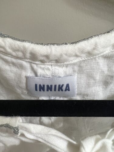 Innika Choo Linen White Floral Embroidered Top Sz 1 (item 12.5) - 第 2/10 張圖片