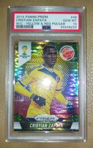 2014 Panini Prizm World Cup CRISTIAN ZAPATA Yellow Red Pulsar #48 PSA 10 POP 1 - Picture 1 of 3