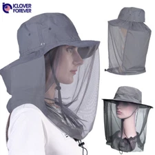 Women Mosquito Net Hat Bug Head Netting Bucket Sun Fishing Hiking Safari Garden