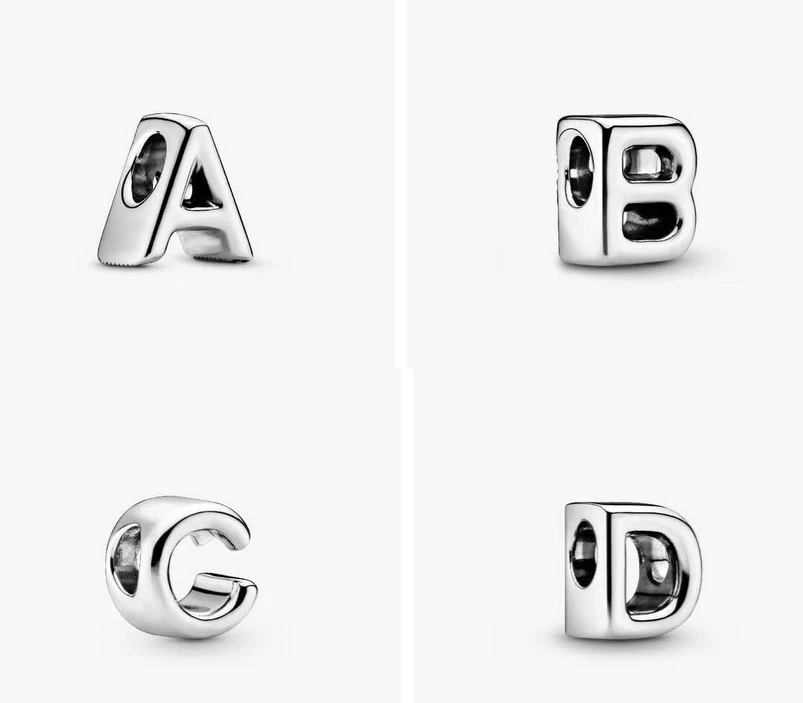 PANDORA Charm Buchstaben Anhänger 925 Sterlingsilber Buchstaben Alphabet Charms