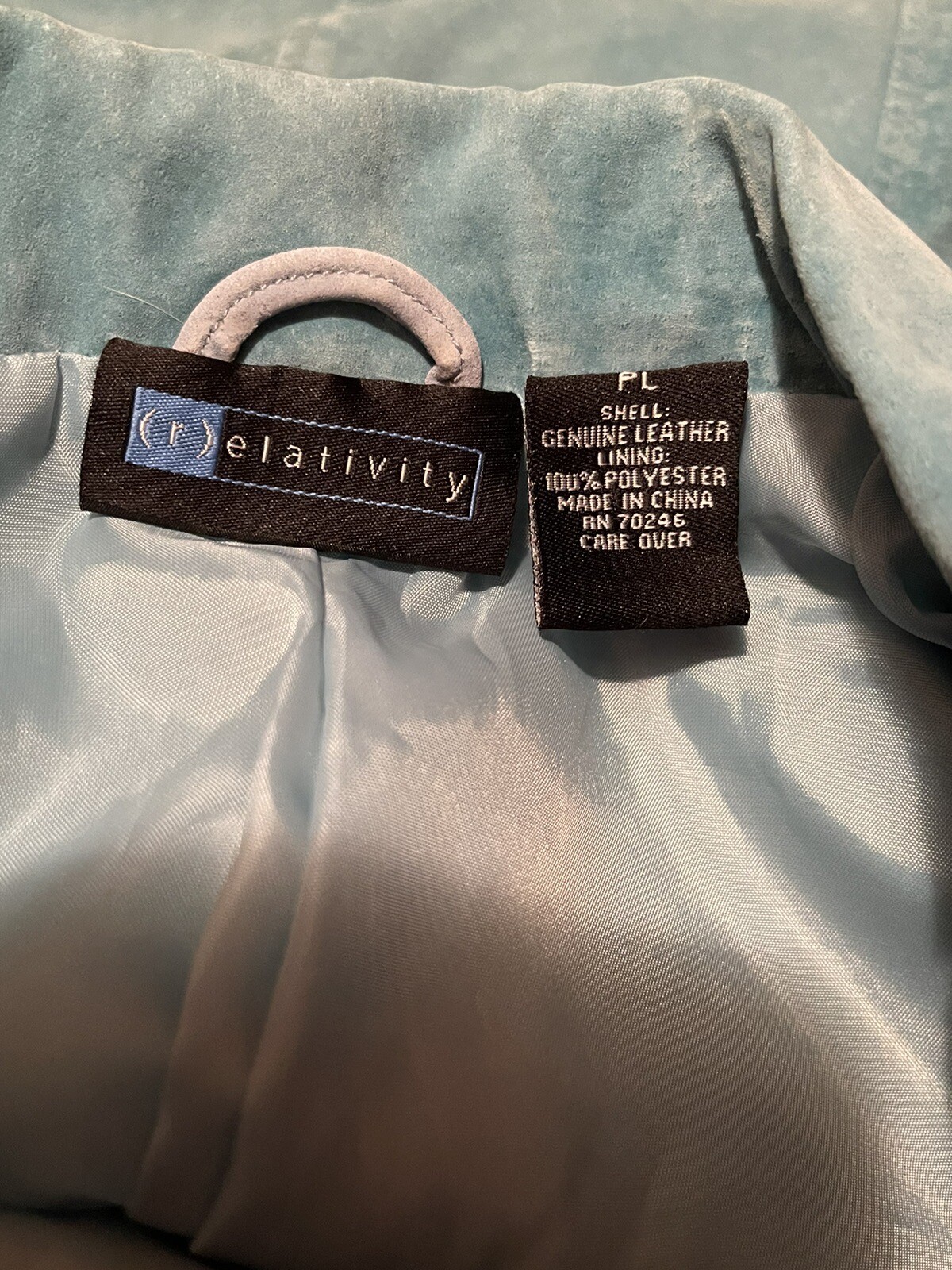 Relativity Washable LEATHER Jacket Turquoise Size… - image 5