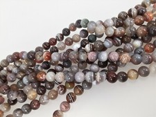 Botswana agate round beads 8mm. Genuine gemstone beads. Full strand 16''